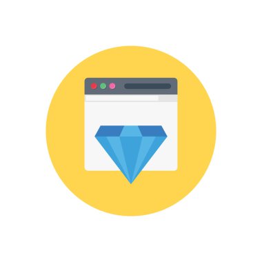 Elmas web sayfası düz renk simgesi