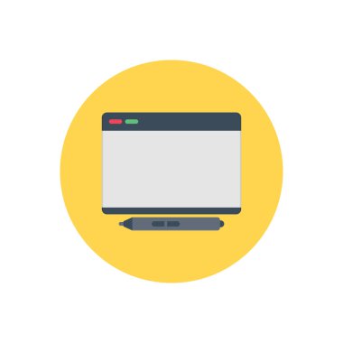 web sayfası tasarım vektörü düz renk simgesi