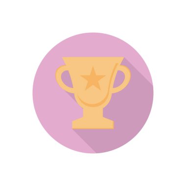 kupa vektörü düz renk simgesi