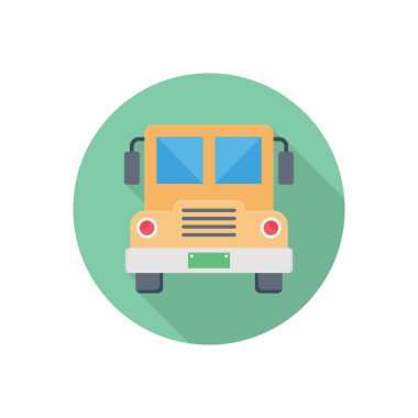 bus vektörü düz renk simgesi