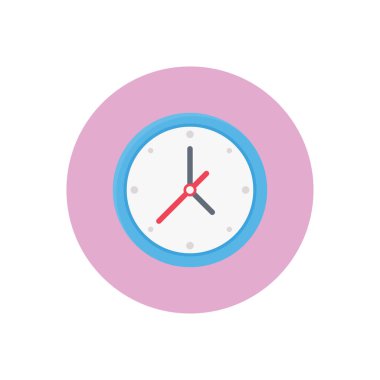 zaman vektörü düz renk simgesi