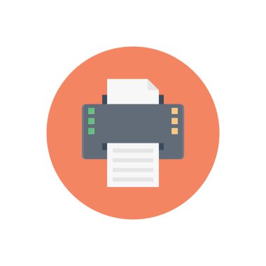 yazıcı vektörü düz renk simgesi