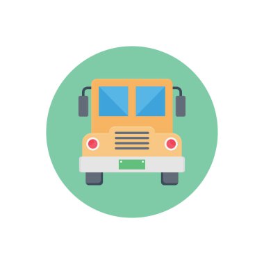 bus vektörü düz renk simgesi