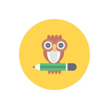 baykuş vektörü düz renk simgesi