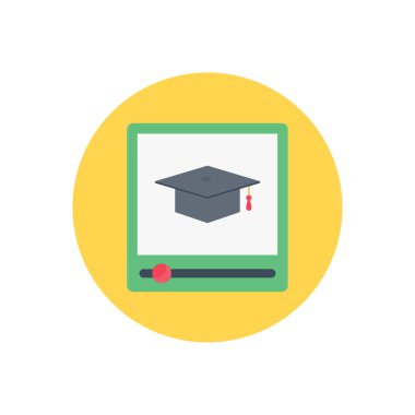 eğitim vektörü düz renk simgesi