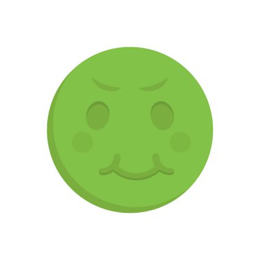 Mide bulandırıcı yüz vektörü düz renk simgesi