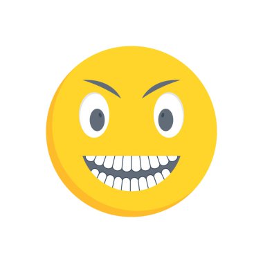 Sırıtan vektör düz renk simgesi