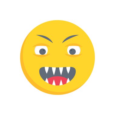 Yüzü asık vektör düz renk simgesi