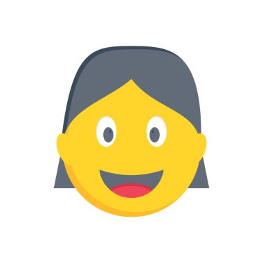 Mutlu yüz vektörü düz renk simgesi