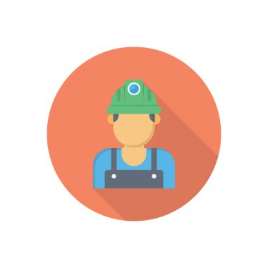 işçi vektörü düz renk simgesi