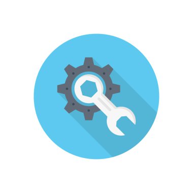 İngiliz anahtarı vektörü düz renk simgesi