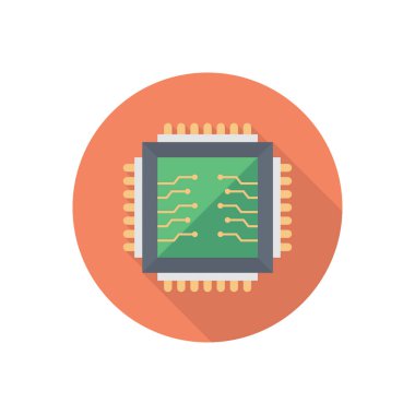 çip vektörü düz renk simgesi