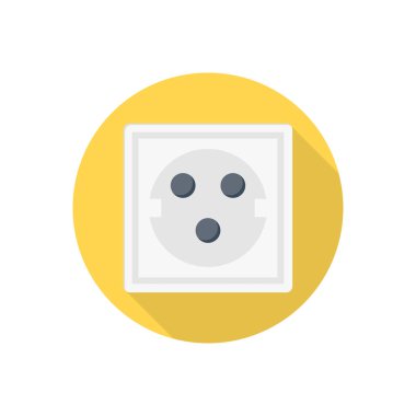 soket vektörü düz renk simgesi