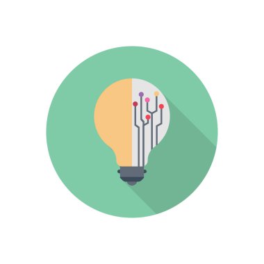 ampul vektörü düz renk simgesi