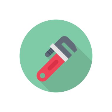 İngiliz anahtarı vektörü düz renk simgesi