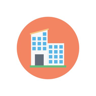 ofis vektörü düz renk simgesi