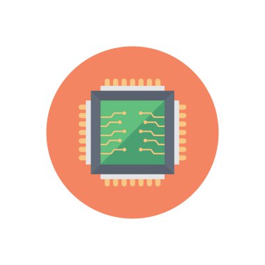 çip vektörü düz renk simgesi