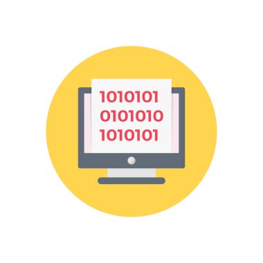 Kodlama vektörü düz renk simgesi