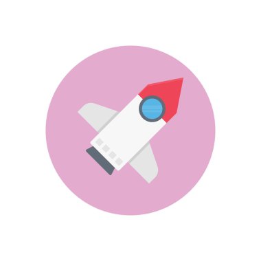 roket vektörü düz renk simgesi