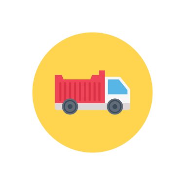 konteyner vektörü düz renk simgesi