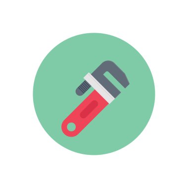 İngiliz anahtarı vektörü düz renk simgesi