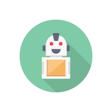 robot vektör düz renk simgesi