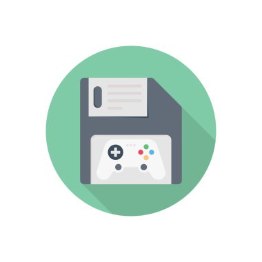 Disket vektör düz renk simgesi