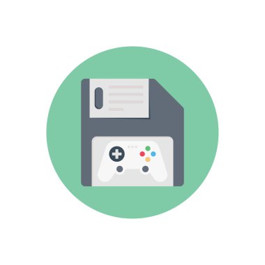 Disket vektör düz renk simgesi