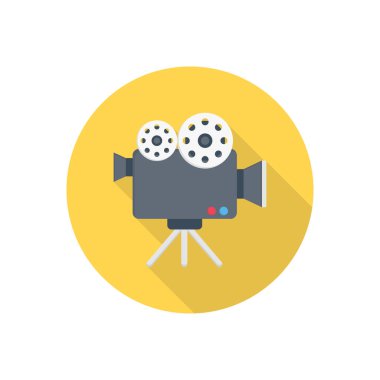 film vektörü düz renk simgesi