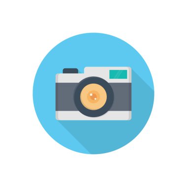 kamera vektörü düz renk simgesi