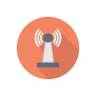 anten vektörü düz renk simgesi