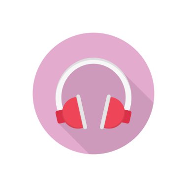 kulaklık vektörü düz renk simgesi
