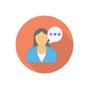 Kadınlar vektör düz renk simgesiyle sohbet ederler