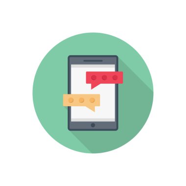 sohbet vektörü düz renk simgesi