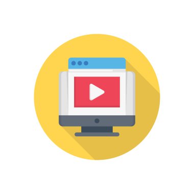 video vektörü düz renk simgesi