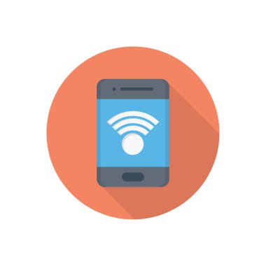 telefon sinyali vektörü düz renk simgesi
