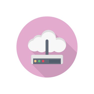 bulut modem vektörü düz renk simgesi