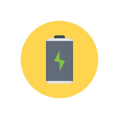 pil gücü vektörü düz renk simgesi