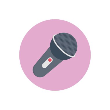 mic vektör düz renk simgesi