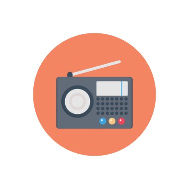 radyo vektörü düz renk simgesi