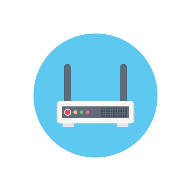 modem vektörü düz renk simgesi