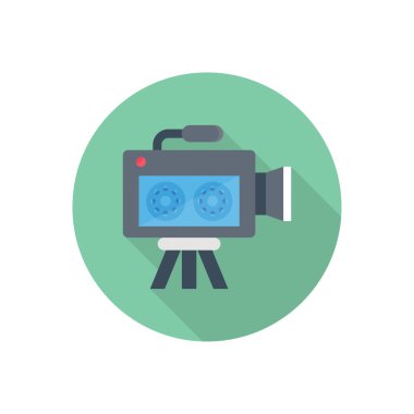 kamera vektörü düz renk simgesi