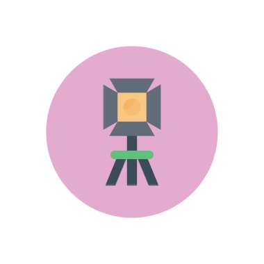 odaklanmış ışık vektörü düz renk simgesi