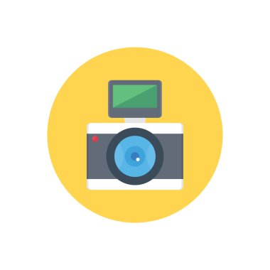 kamera vektörü düz renk simgesi