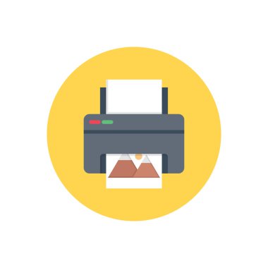 yazıcı vektörü düz renk simgesi