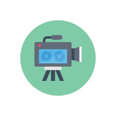 kamera vektörü düz renk simgesi