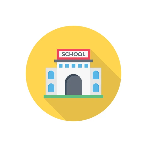 Escuela Vector Icono Color Plano — Vector de stock