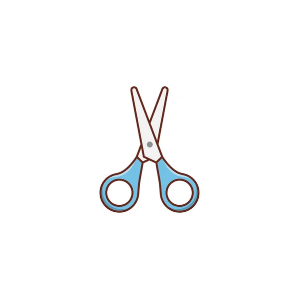 Scissor Vector Flat Color Icon — Stock Vector