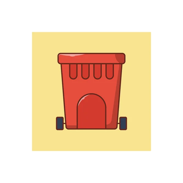 Vetor Lixo Ícone Cor Plana — Vetor de Stock