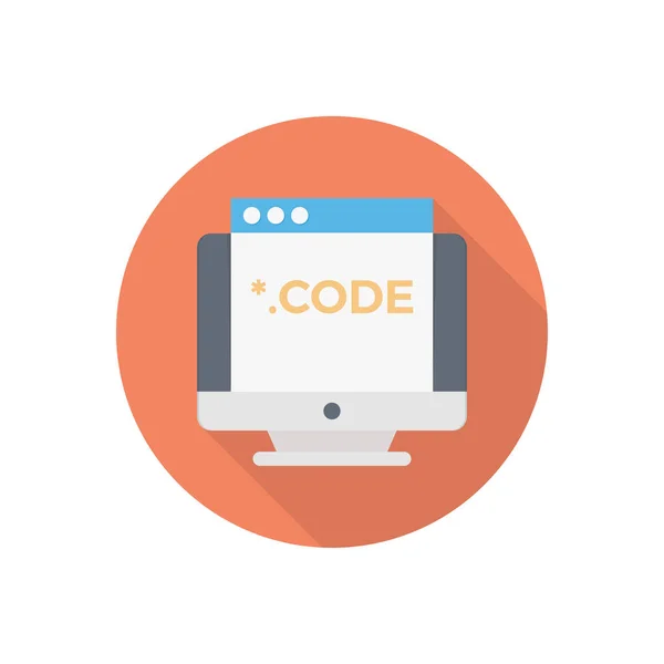 screen coding vector flat color icon